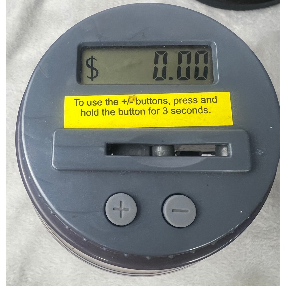 Sharper‎ Image Digital Coin Counting Bank Clear Jar Automatic Change Counter